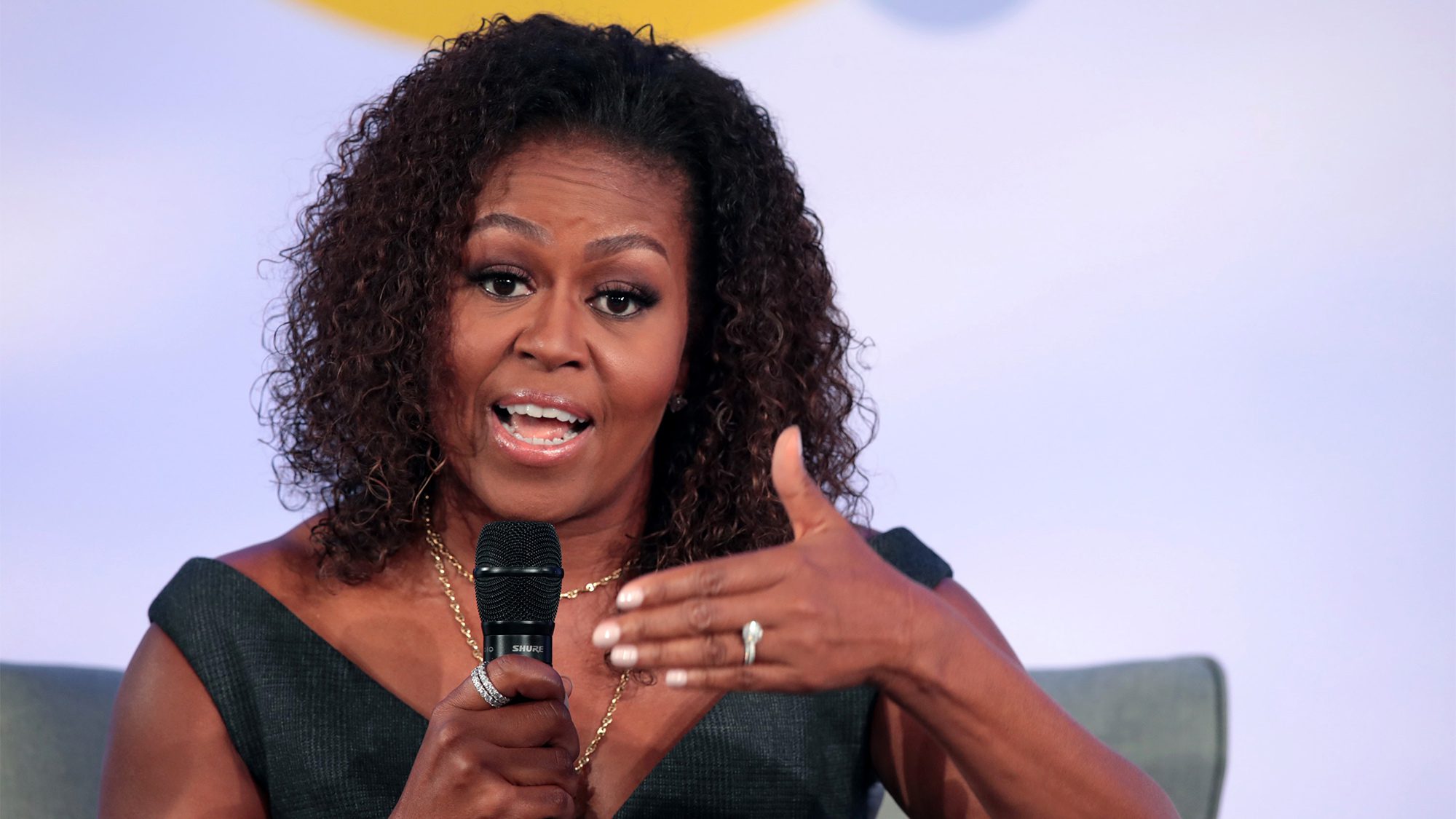 Former first lady Michelle Obama speaks to guests at the Obama Foundation Summit at Illinois Institute of Technology on October 29, 2019 in Chicago, Illinois