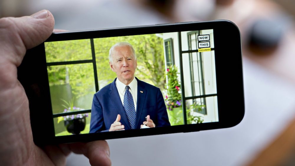 Joe Biden on smartphone