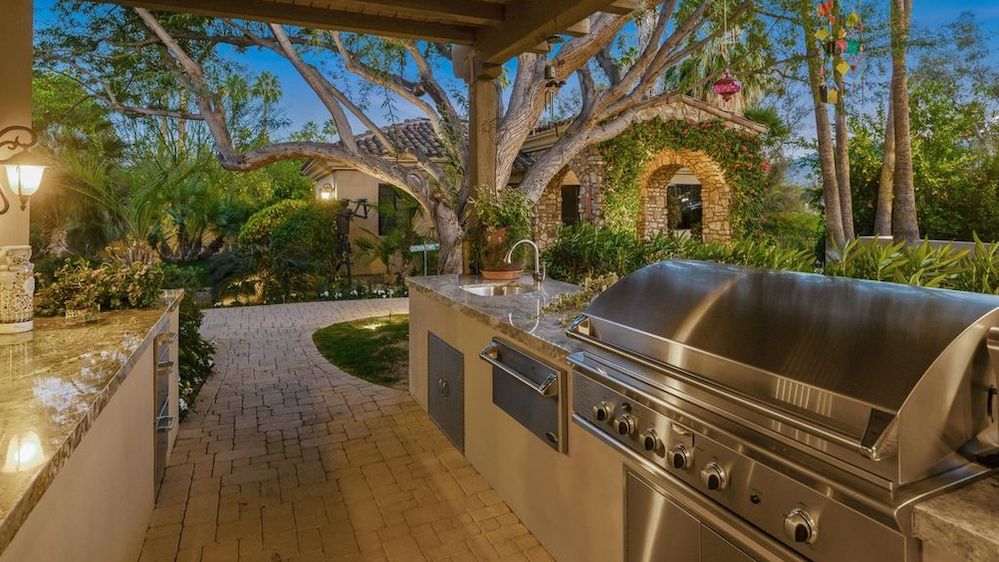 Outdoor kitchen at California home