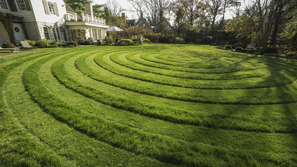 The labyrinthine lawn designed by Kim Visokey of Winnetka, IL.