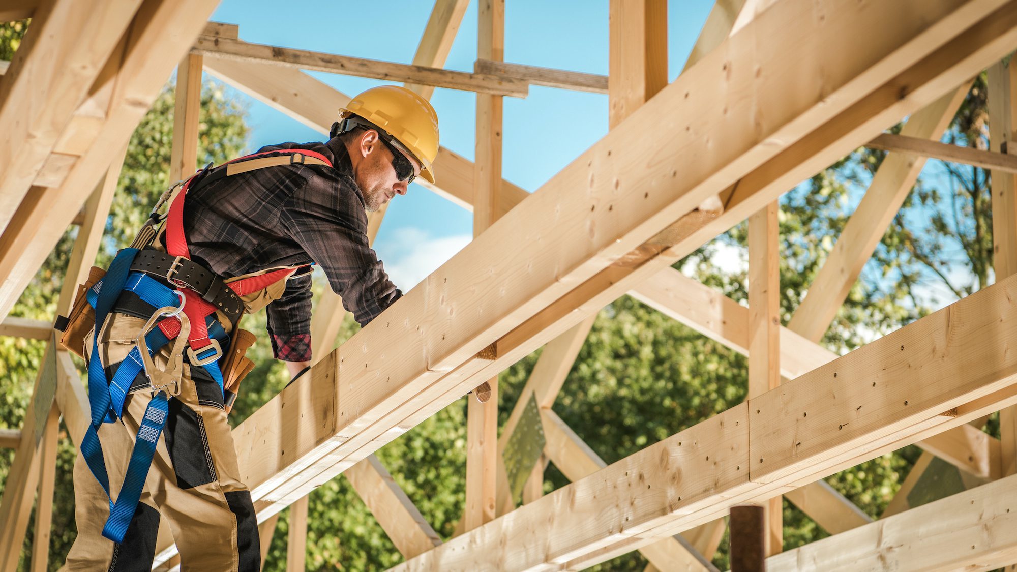 construction worker in home