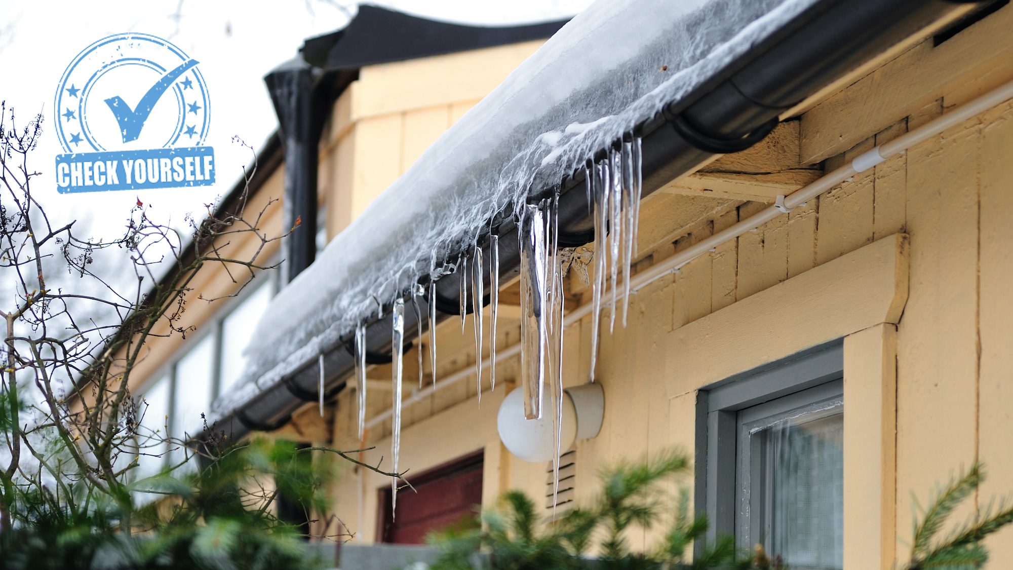 winter home maintenance - icicles