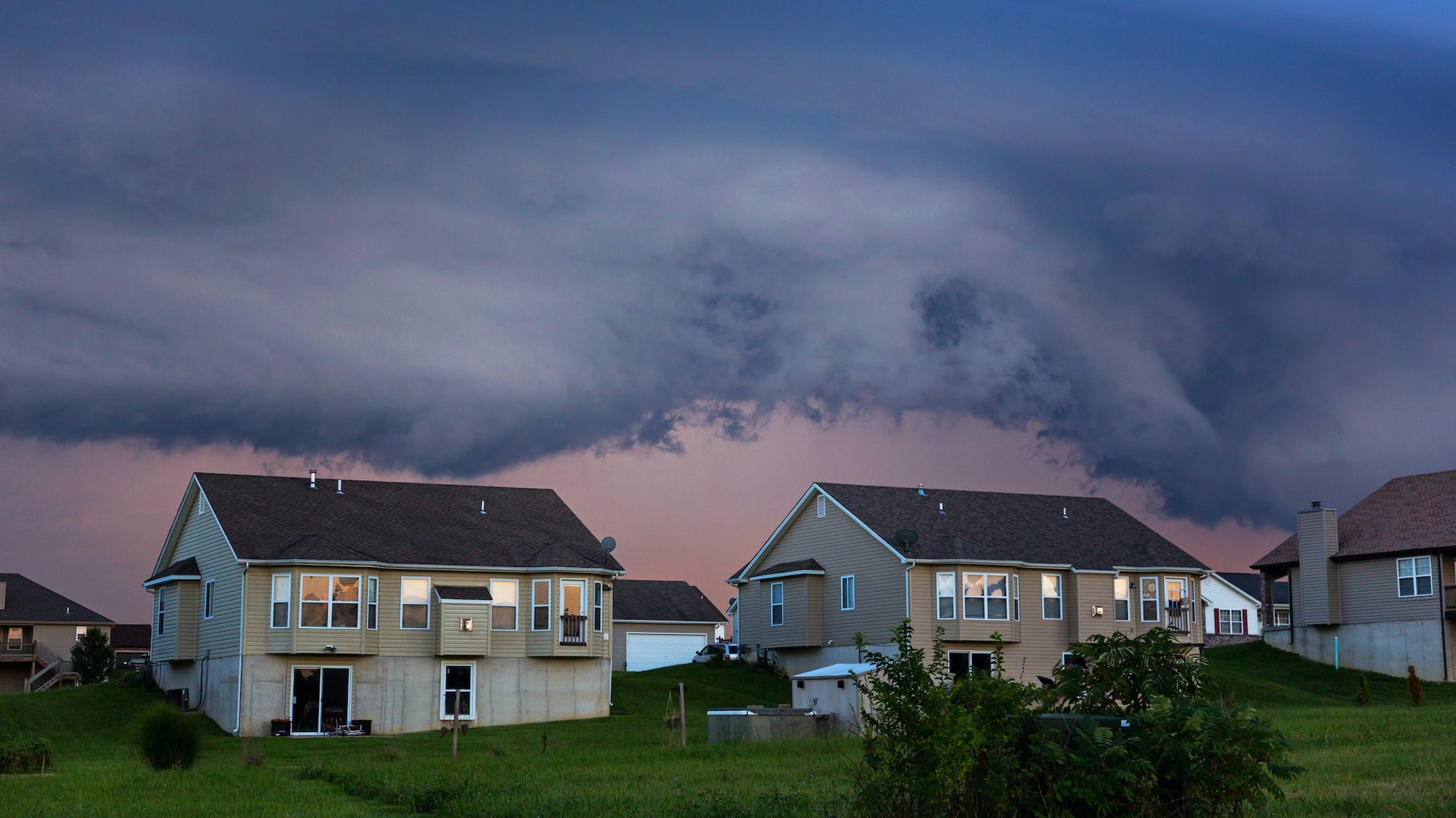 Homes at dusk