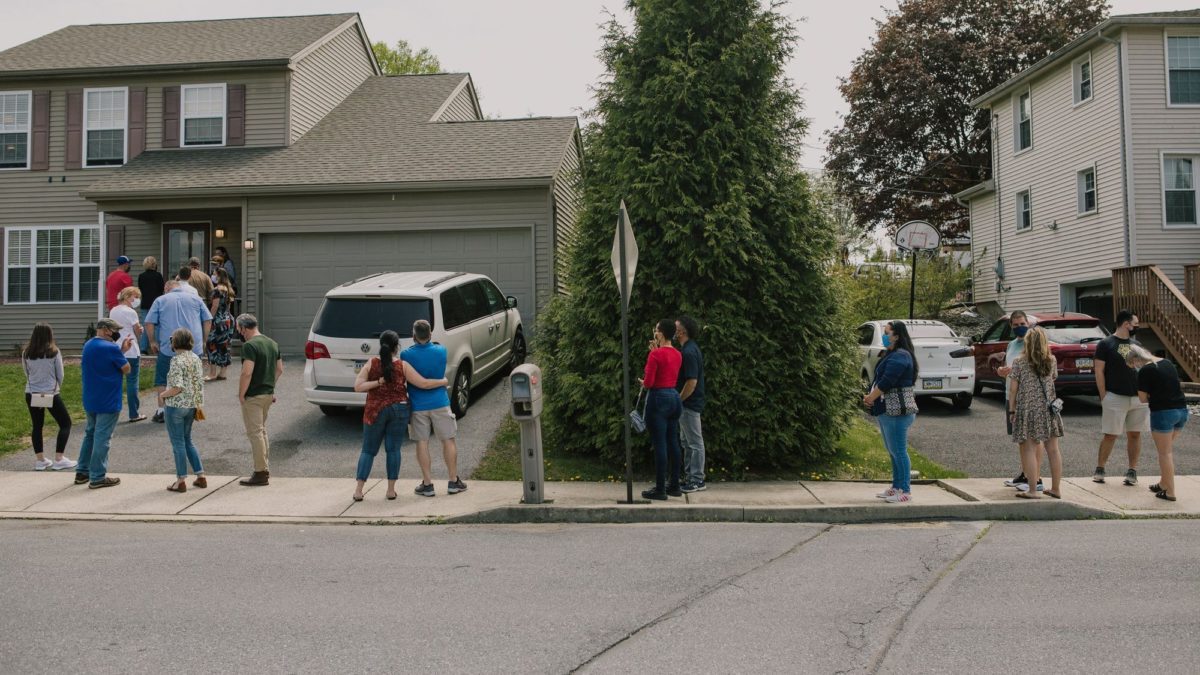 House hunters waiting their turn at an open house this month in Northampton, Pa., north of Allentown.